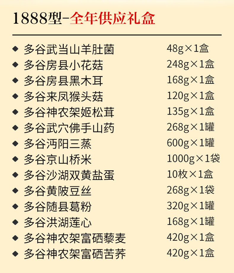 常年礼盒内置